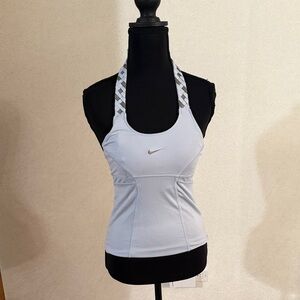 NEW YEAR, NEW YOU! Nike Light Blue Halter Top with Woven Strap
